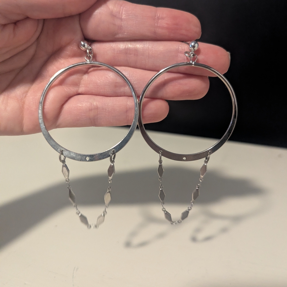 Elegant Silver Hoop Earrings
